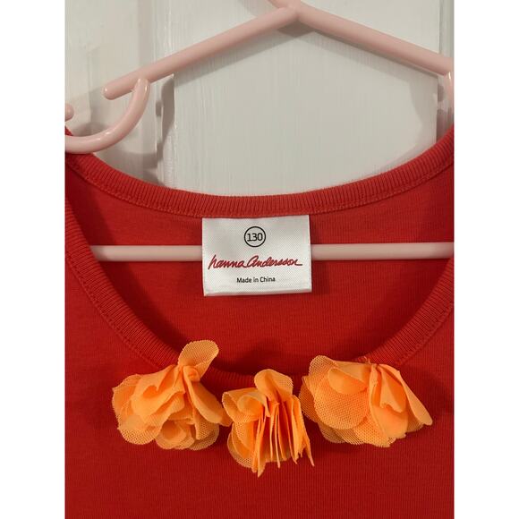 Hanna Andersson Orange Sleeveless Dress Size 8 (130 cm) - Picture 4 of 4